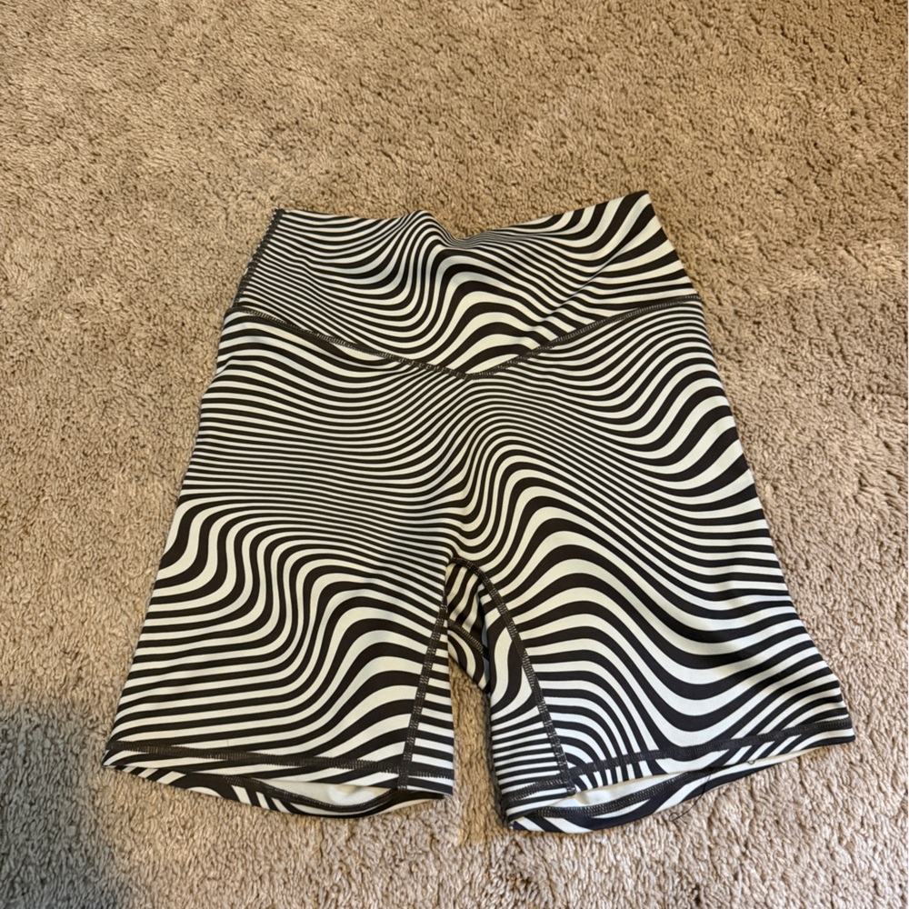 Black and White Striped Women's Shorts